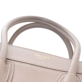 CELINE Celine Luggage Micro Shopper Greige/Blue Ladies Calf Handbag AB Rank Used Ginzo