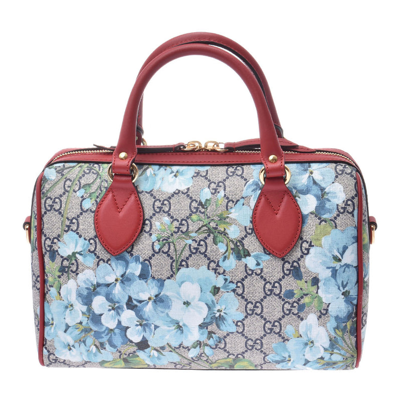 GUCCI Gucci mini-Boston bag GG bloom beige / red 546314 Lady's PVC 2WAY bag A rank used silver storehouse