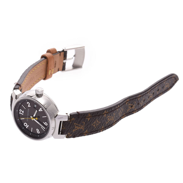 LOUIS VUITTON Louis Vuitton Tambourg Q1211 Ladies SS/Leather Watch Quartz Brown Dial A Rank Used Ginzo