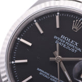 ROLEX 劳力士牡蛎永久日期只是 1601 男孩 WG/SS 手表自动卷黑色表盘 AB 排名二手银藏