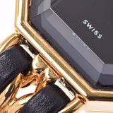 CHANEL シャネルプルミエールサイズ M Lady's GP/ leather watch quartz lindera board AB rank used silver storehouse