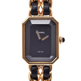 CHANEL シャネルプルミエールサイズ M Lady's GP/ leather watch quartz lindera board AB rank used silver storehouse
