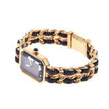 CHANEL シャネルプルミエールサイズ M Lady's GP/ leather watch quartz lindera board AB rank used silver storehouse