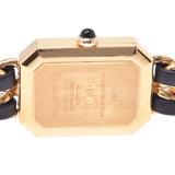 CHANEL シャネルプルミエールサイズ M Lady's GP/ leather watch quartz lindera board AB rank used silver storehouse