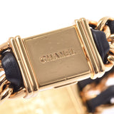 CHANEL シャネルプルミエールサイズ M Lady's GP/ leather watch quartz lindera board AB rank used silver storehouse