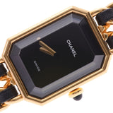 CHANEL シャネルプルミエールサイズ L Lady's GP/ leather watch quartz lindera board AB rank used silver storehouse