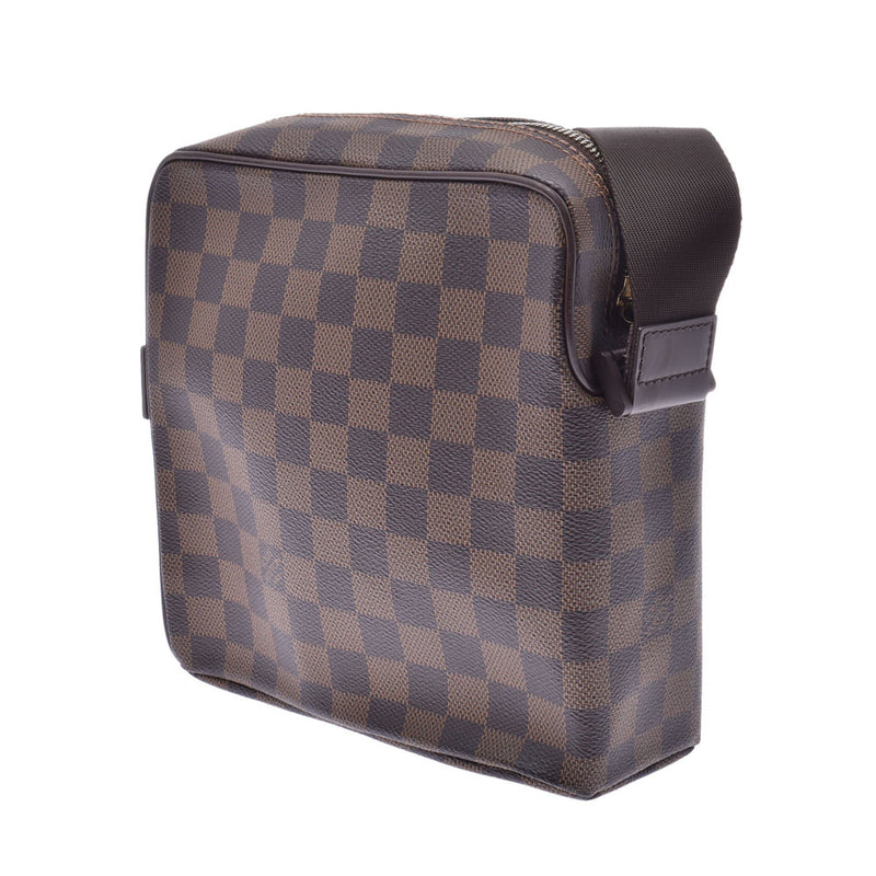 LOUIS VUITTON路易威登Damier Olaf PM棕色N41442中性Damier帆布肩背包AB等级二手Ginzo