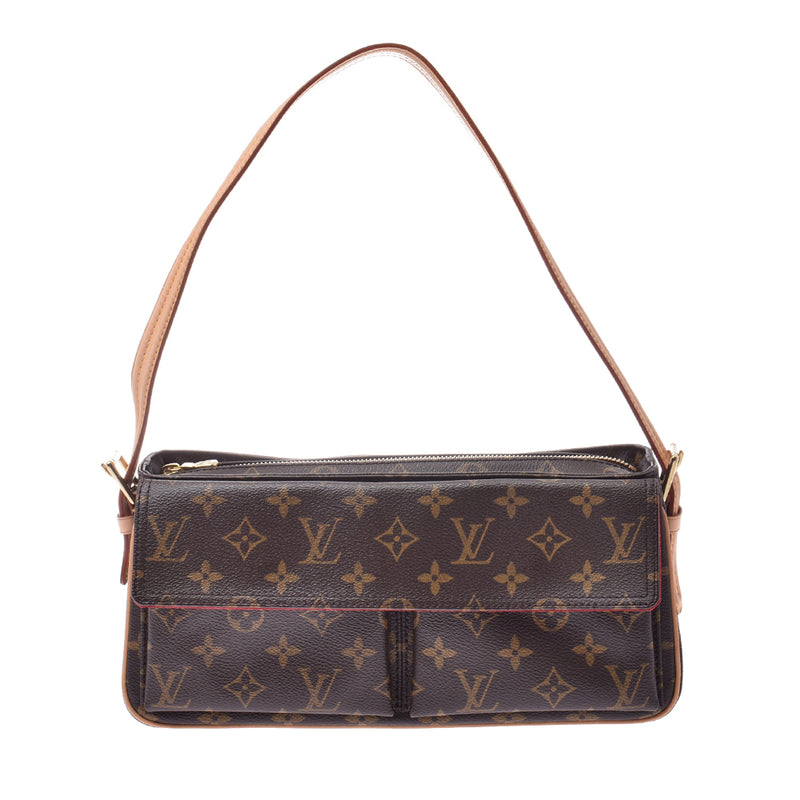 LOUIS VUITTON ルイヴィトン モノグラム ヴィバシテMM ブラウン M51164 レディース モノグラムキャンバス ショルダーバッグ Aランク 中古 銀蔵