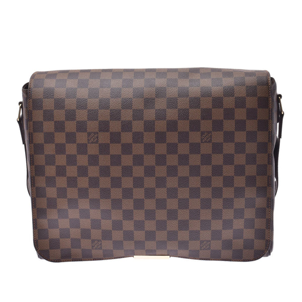 LOUIS VUITTON路易威登Damier Bastille棕色N45258中性Damier帆布单肩包Shindo二手Ginzo