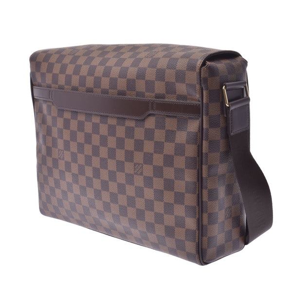 LOUIS VUITTON路易威登Damier Bastille棕色N45258中性Damier帆布单肩包Shindo二手Ginzo