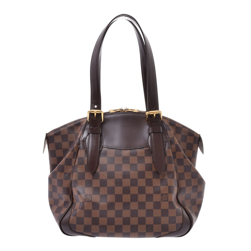 LOUIS VUITTON Louis Vuitton Damier Verona MM Brown N41118 Ladies Damier Canvas Shoulder Bag AB Rank Used Ginzo