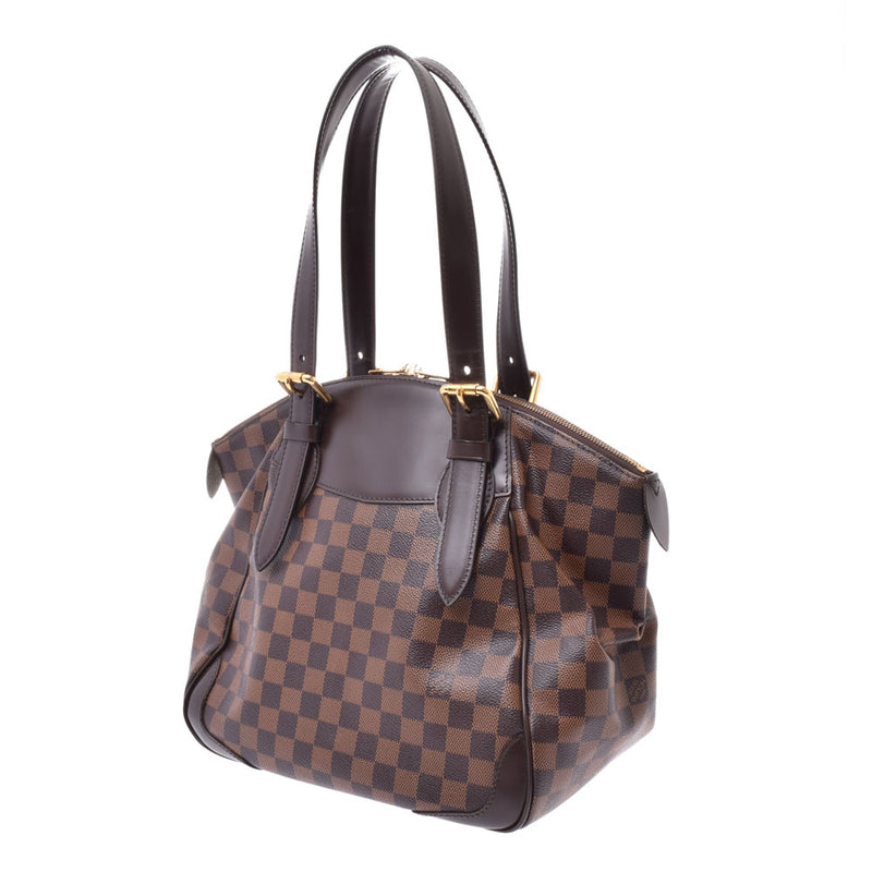 LOUIS VUITTON Louis Vuitton Damier Verona MM Brown N41118 Ladies Damier Canvas Shoulder Bag AB Rank Used Ginzo