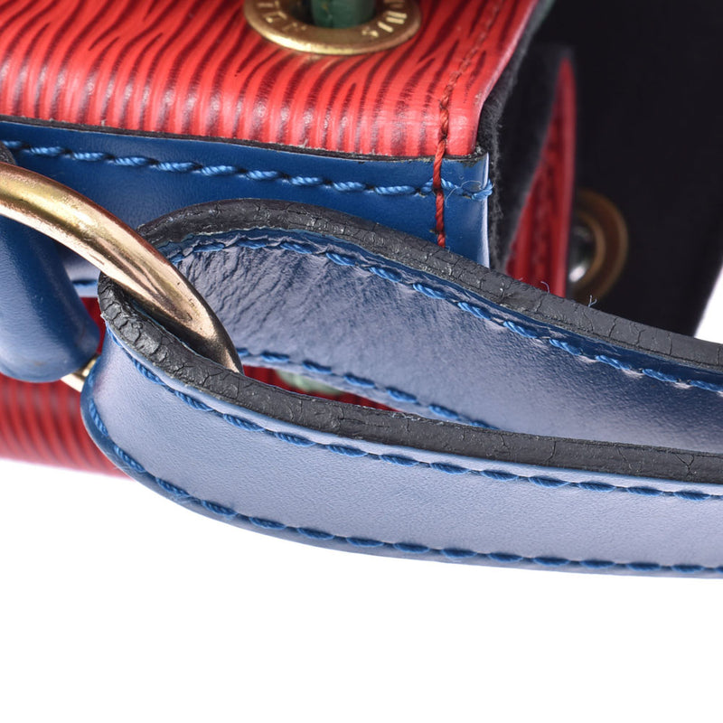 LOUIS VUITTON Epi Tricolor Noe Shoulder Bag Red Blue Green M44084