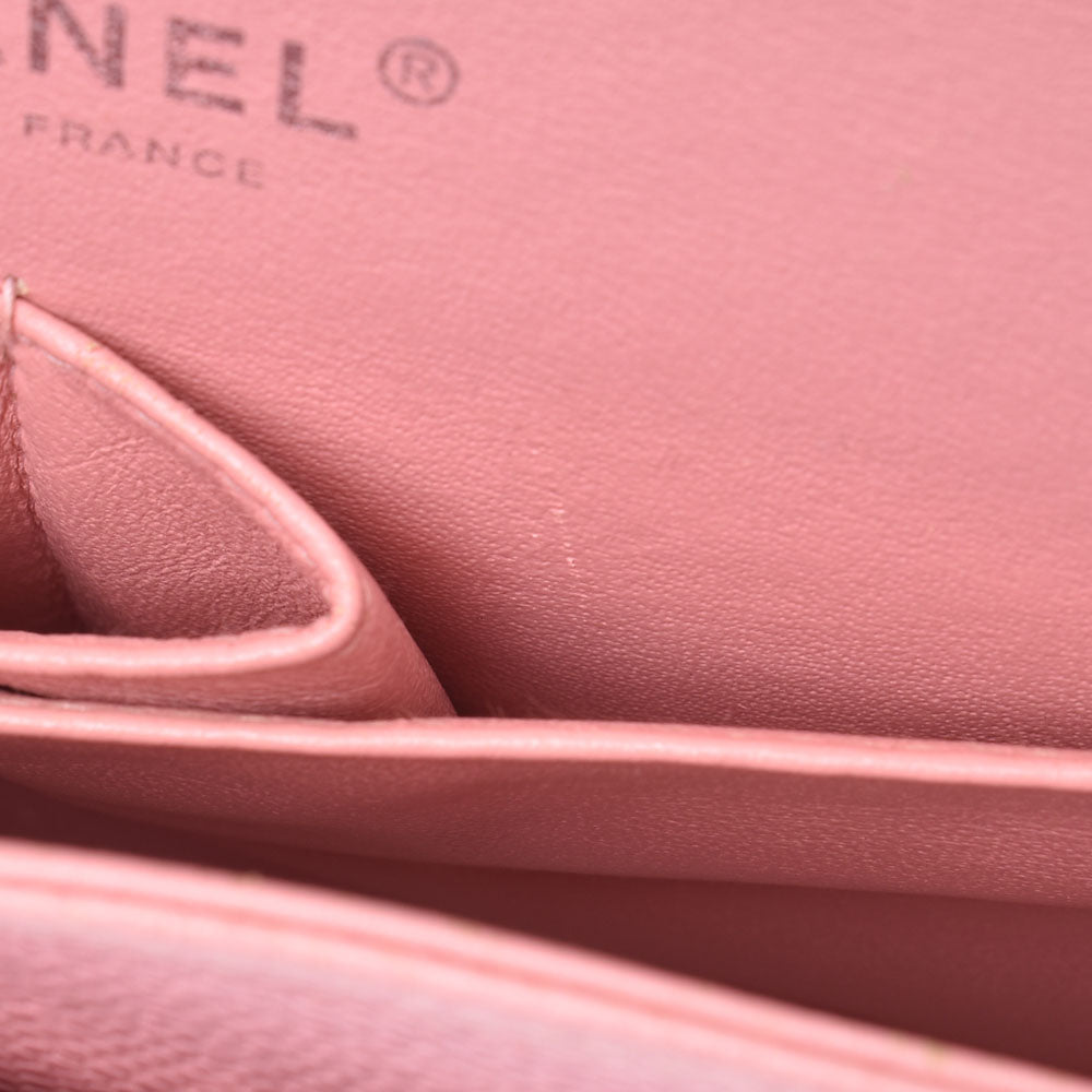 シャネルチェーンショルダーバッグ ダブルフラップ 14143 ピンク