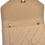 CHANEL Mattelasse Chain Shoulder Bag Beige Gold Hardware Ladies Lambskin Shoulder Bag B Rank Used Ginzo