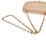 CHANEL Mattelasse Chain Shoulder Bag Beige Gold Hardware Ladies Lambskin Shoulder Bag B Rank Used Ginzo