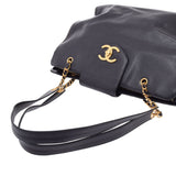 CHANEL Super Model Bag Black Gold Hardware Ladies Caviar Skin Shoulder Bag AB Rank Used Ginzo