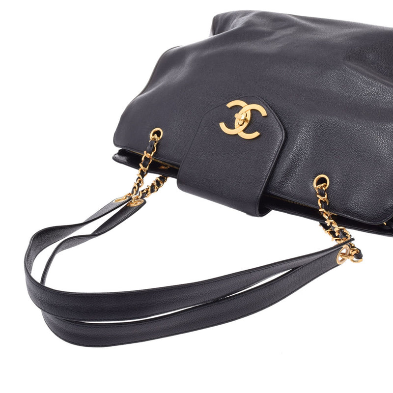 Chanel Chanel Supermodel Black Leather XL Shoulder Tote Bag