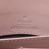GUCCI Gucci GG 长钱包丝带粉红色金配件 431408 女士小牛皮链钱包 B 级二手银藏