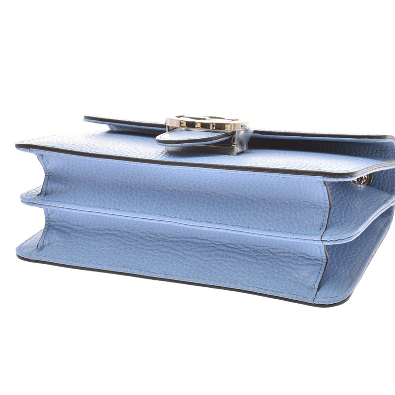 GUCCI Gucci Chain Shoulder Bag Interlocking Outlet Blue Gold Hardware 510304 Ladies Calf Shoulder Bag Shindo Used Ginzo