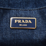 普拉达普拉达Canapa蓝色B1877B妇女的牛仔布手提包B级用银