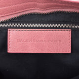 BALENCIAGA瓦伦西嘉大城市粉色银具女士卡夫手提包B级二手银藏