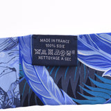 HERMES 爱马仕扭曲新标签 Cheval Phoenix / 马和不朽鸟蓝色女士丝绸围巾未使用的银藏