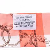HERMES新标签Mors et Gourmettes Vichy粉色/白色/橙色/黄色女士真丝围巾未使用的Ginzo