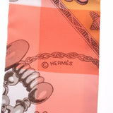 HERMES エルメス ツイリー 新タグ Mors et Gourmettes Vichy ピンク系/白/オレンジ/黄 レディース シルク スカーフ 未使用 銀蔵