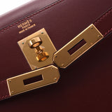 HERMES Hermes Kelly 32 Outer Sewing Rouge Ash / Gold Fittings F Engraved (c. 2002) Women's BOX Calf 2WAY Bag A Rank Used Ginzo