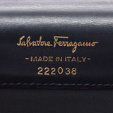 Salvatore Ferragamo Mini type Gancini navy gold metal fittings ladies calf clutch bag B rank used silver store