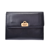 Salvatore Ferragamo Mini type Gancini navy gold metal fittings ladies calf clutch bag B rank used silver store