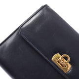 Salvatore Ferragamo Mini type Gancini navy gold metal fittings ladies calf clutch bag B rank used silver store