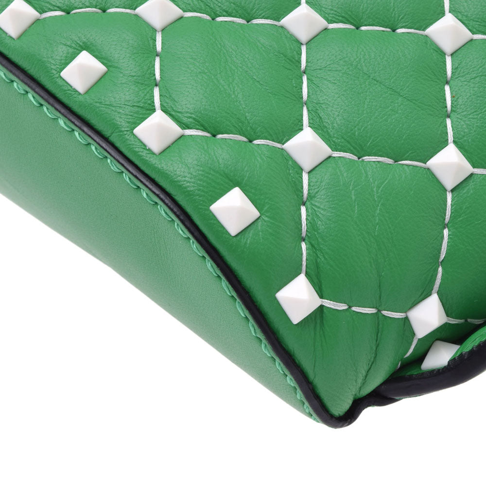 ヴァレンティノ・ガラヴァーニボディバッグ スタッズ グリーン/白 ユニ