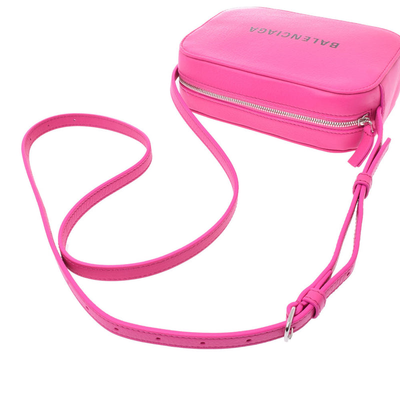 BALENCIAGA Everyday Camera Bag Pink Silver Hardware Ladies Leather Shoulder Bag Unused Ginzo