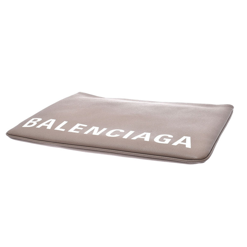 BALENCIAGA Balenciaga Logo Brown 579550 Unisex Leather Clutch Bag Unused Ginzo