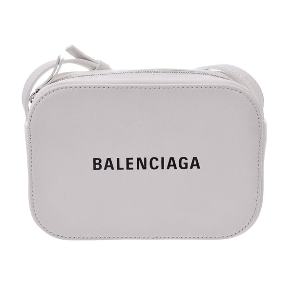 BALENCIAGA Balenciaga gables Day camera bag white silver hardware 552372 women's leather shoulder bag unused silver