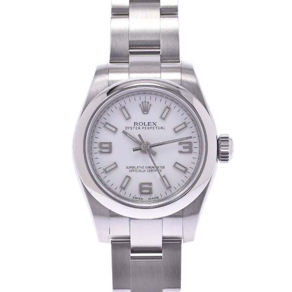 ROLEX Rolex Perpetual roulette stamp 176200 Ladies SS watch automatic winding white / 369 dial A rank used silver warehouse