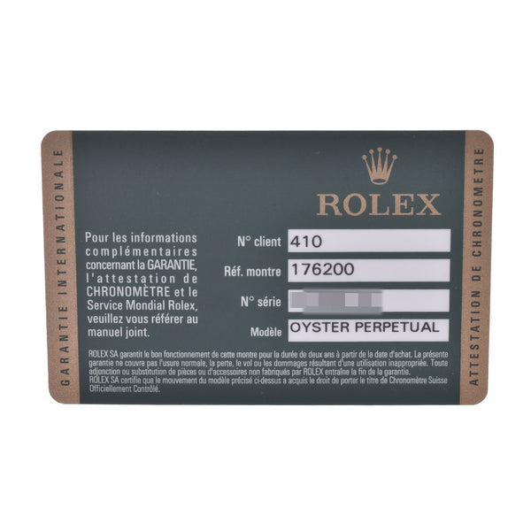ROLEX 劳力士永久轮盘雕刻 176200 女士 SS 手表自动绕组白色 /369 表盘 A 级二手银藏