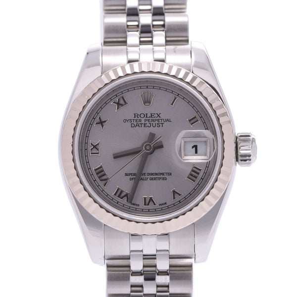 ROLEX Rolex Datejust 179174 Women's SS/WG Watch Automatic Winding Silver Dial A Rank Used Ginzo