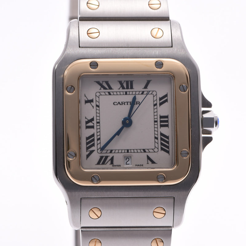 CARTIER カルティエサントスガルベ LM Boys SS/YG watch quartz ivory system clockface A rank used silver storehouse