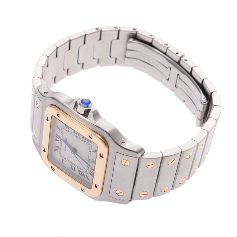 CARTIER カルティエサントスガルベ LM Boys SS/YG watch quartz ivory system clockface A rank used silver storehouse