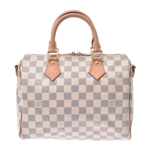 LOUIS VUITTON Louis Vuitton Damier Azur Speedy 25 Bandurier 2WAY White N41000 Unisex Damier Azur Canvas Handbag B Rank Used Ginzo