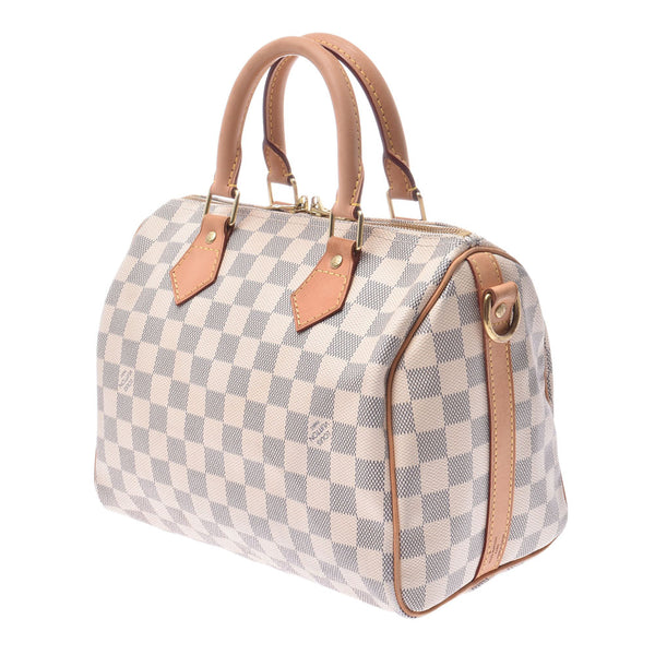 LOUIS VUITTON Louis Vuitton Damier Azur Speedy 25 Bandurier 2WAY White N41000 Unisex Damier Azur Canvas Handbag B Rank Used Ginzo