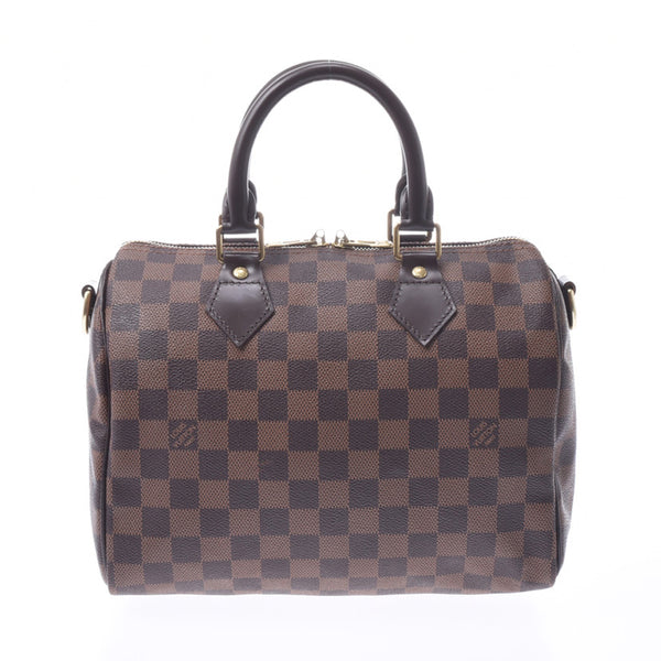 LOUIS VUITTON路易威登Damier Speedy Band Lierre 25棕色N41181男女皆宜的Damier帆布手提包AB等级二手Ginzo