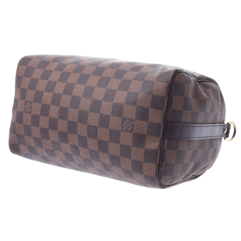 LOUIS VUITTON路易威登Damier Speedy Band Lierre 25棕色N41181男女皆宜的Damier帆布手提包AB等级二手Ginzo