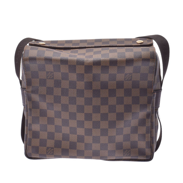 LOUIS VUITTON路易威登Damier Naviglio棕色N45255中性Damier帆布肩背包AB等级二手Ginzo