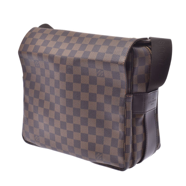 LOUIS VUITTON路易威登Damier Naviglio棕色N45255中性Damier帆布肩背包AB等级二手Ginzo