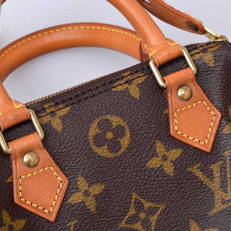 ハンドバッグLOUIS VUITTON ルイヴィトン モノグラム ミニ スピーディ ハンドバッグ M41534 ブラウン by