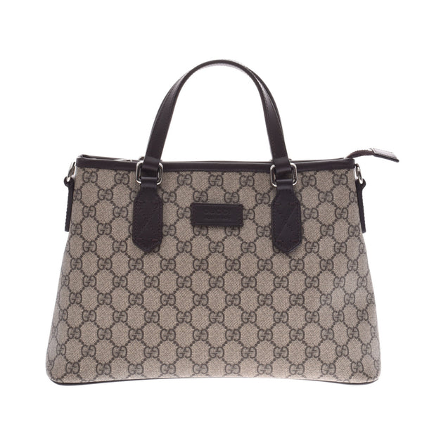 GUCCI Gucci GG Supreme 2WAY Bag Beige/Brown 429019 Ladies PVC/Leather Tote Bag Shindo Used Ginzo